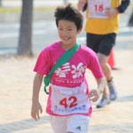 ゴールまで残り2時間！！ 疲れを忘れさせてくれた 姉弟の爽やか、元気な走り でした♪＼(^o^)／